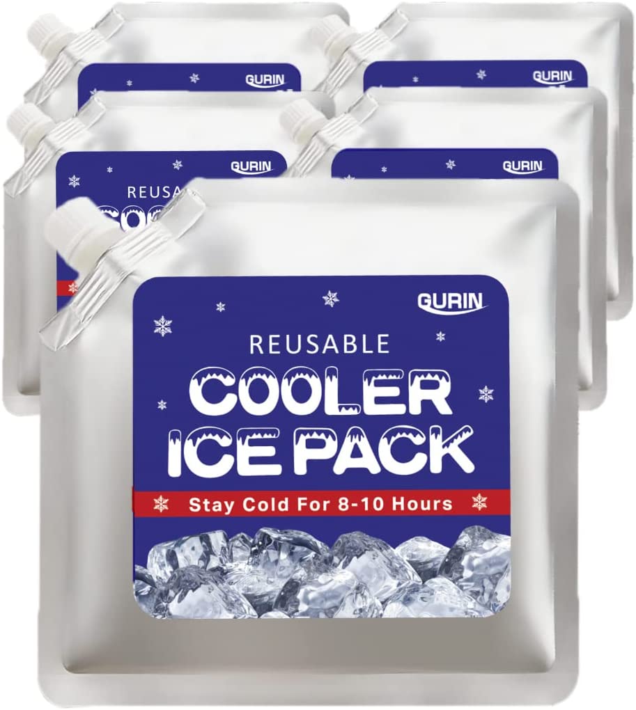 GURIN Cooler Ice Packs Reusable Ice Packs for Lunch Box, Bag, or Backpack Coolers Cold Up to 8-12 Hours Long Lasting Ice Packs for Camping Picnic,